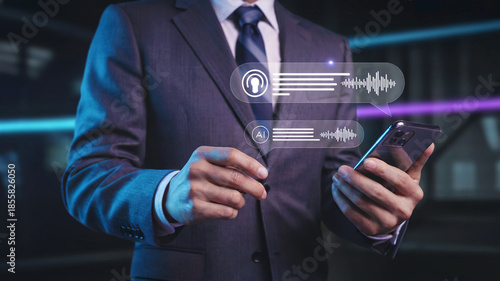 AI Voice Assistant Smart Mobile Communication Concept