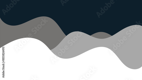 Simple Minimalist Vector Hills Mountain Background in The Dark Evening