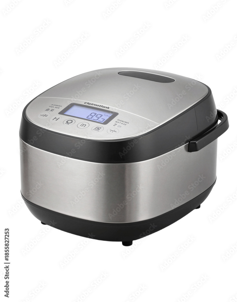 Fototapeta premium Modern Electric Rice Cooker in Studio with Sleek Design and Digital Display