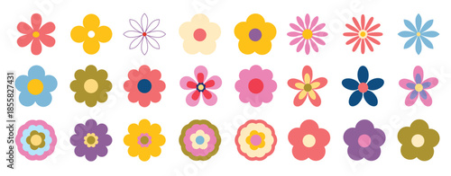 Retro groovy flowers