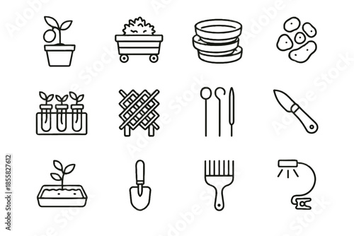 Icon clay icons light drainage gardening rolling clip vector wooden shovel balcony