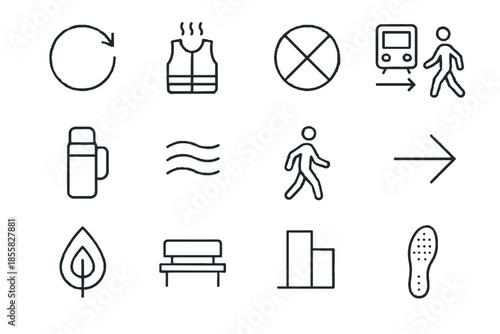 Walking corner vector transfer park minimal insole sign icon icons breathable urban