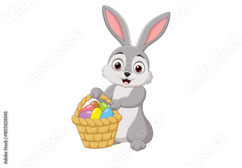 easter bunny with basket of eggs