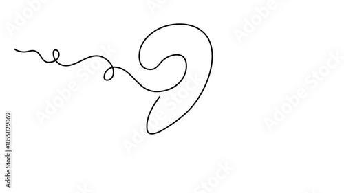 Question mark one line art animation, hand drawn asking sign, idea continuous contour motion. Query FAQ concept, finding answer video. 4k movie