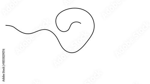 Question mark one line art animation, hand drawn asking sign, idea continuous contour motion. Query FAQ concept, finding answer video. 4k movie