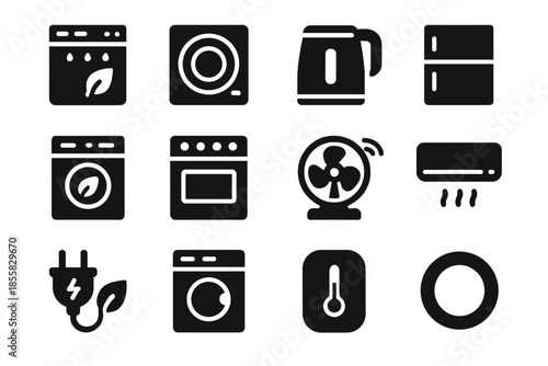 Icons solid icon grid appliance vector sterile white invisible eco transparency power