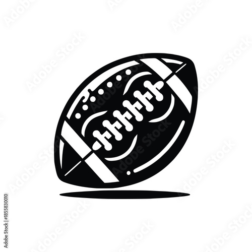 Football Silhouette, American Football Icon, Black and White Sports Graphic