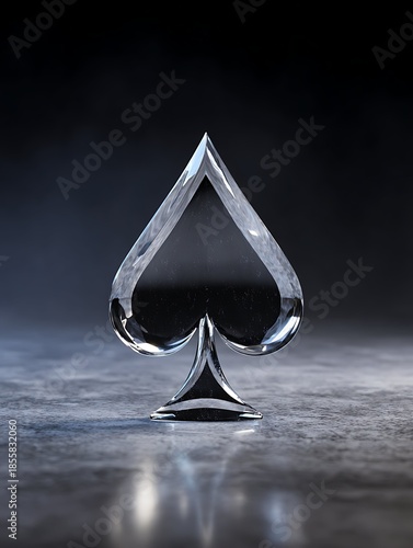 card, ace of spades, ace, glass, sign, symbol, icon, crystal 