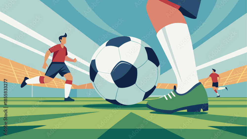 Fototapeta premium Dynamic soccer action on the field