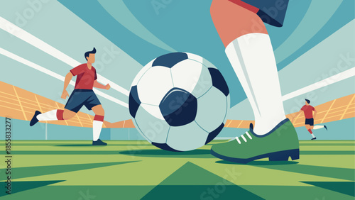 Dynamic soccer action on the field