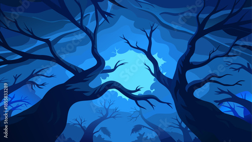 Enchanted forest moonlight