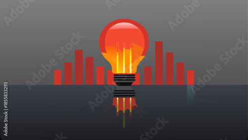 Illuminated idea in urban landscape