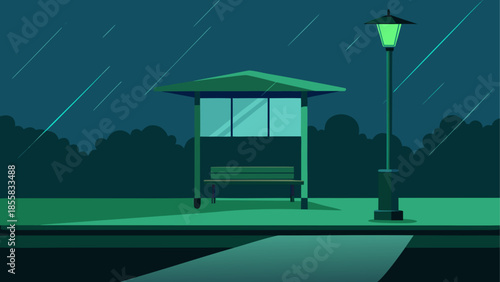 Quiet rainy evening at the park