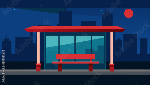 Quiet night at the bus stop