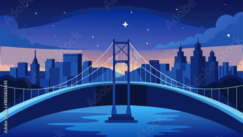 City bridge at twilight