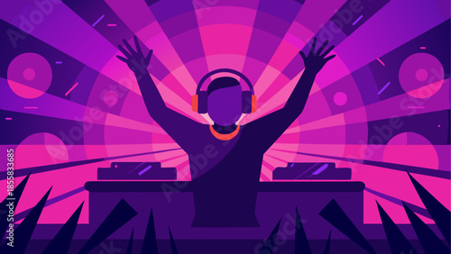 Dj celebrating at nightclub