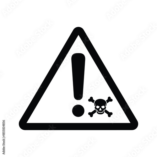 Warning sign with skull and crossbones symbol