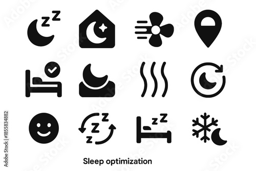 Outlines optimization no icons sleep evening look vector icon optional white evenly