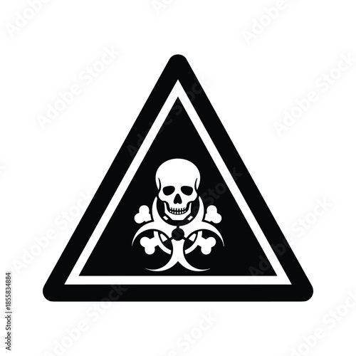 Toxic warning sign with skull and crossbones symbol