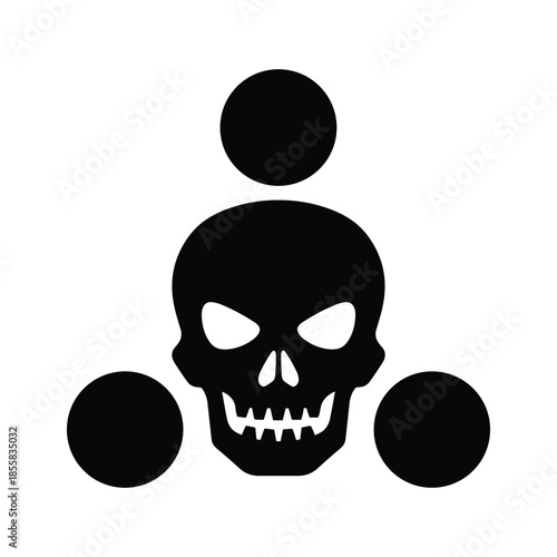 Dangerous toxic hazard symbol with skull