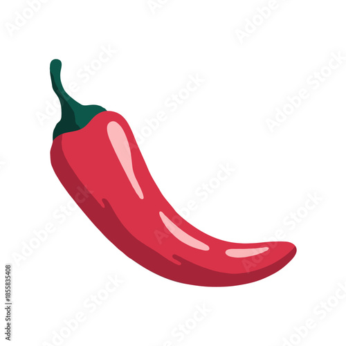 Single red chili pepper Vector