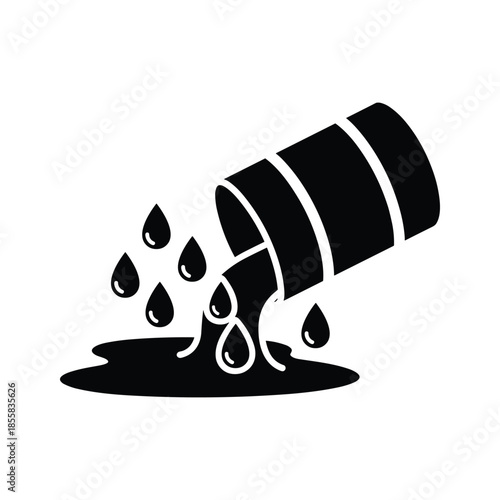 Oil spill from damaged barrel