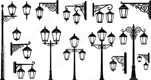 Large black silhouette collection of diverse people in different jobs and professions, including doctor, police, firefighter, chef, and businessperson, isolated on white, vector set