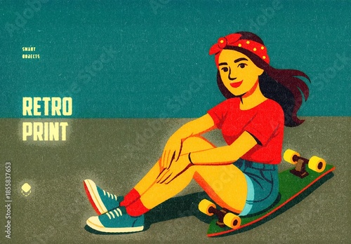 Retro Print Design Effect Mockup