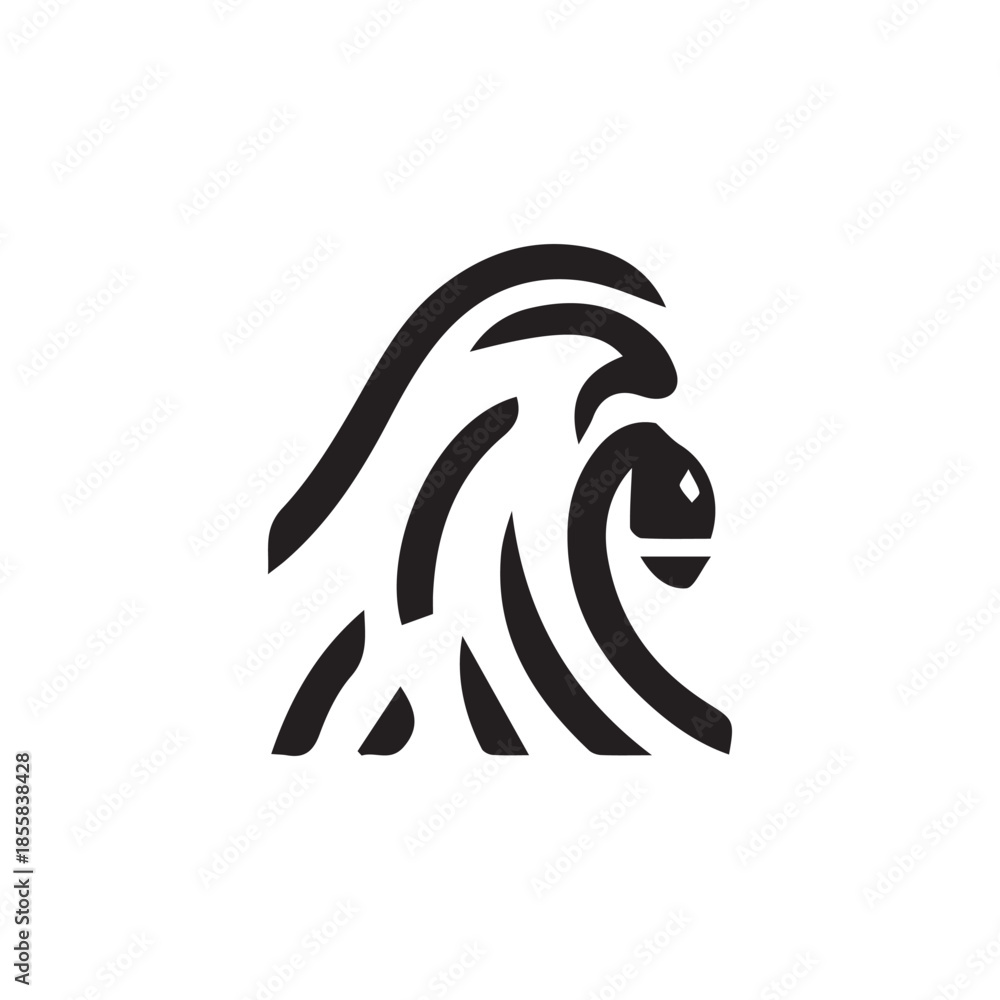 Obraz premium Abstract gorilla head stylized illustration with bold modern lines