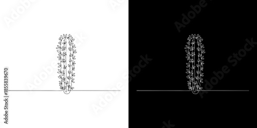 Unique Digital Illustration of a Floral Arrangement on White and Black Backgrounds