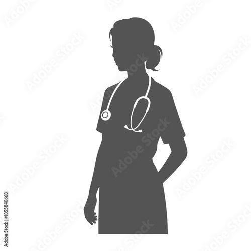 female doctor silhouette