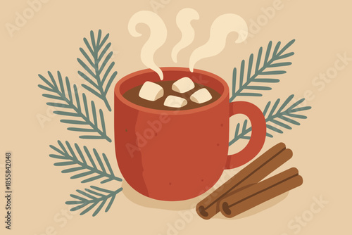 Cozy pine icon muted cyrillic color no texture marks cocoa delight vector