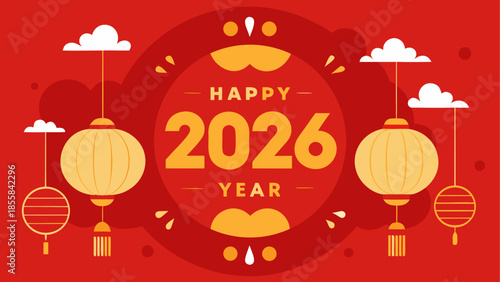 Celebrating the year 2026 with traditional lanterns