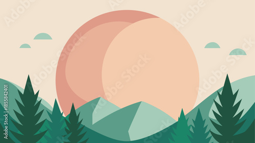 Sunrise over mountain range