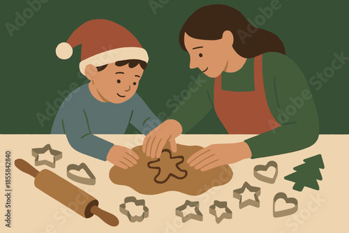 Labels textured color christmas tones no fun composition icon cookie paper vector