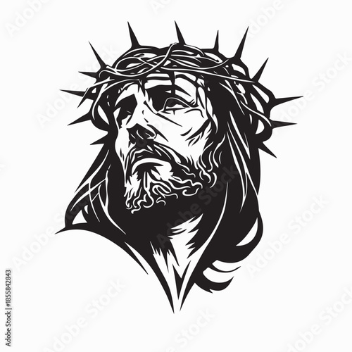 Jesus Christ Crown of Thorns Image Vector on White Background