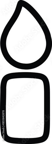 Minimal linear icon of burning candle