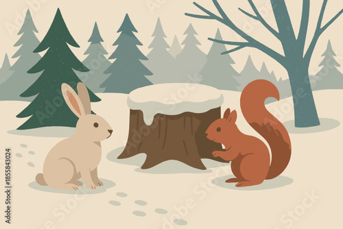 Paper emojis no vector companions covered chinese forest winter icon handmade letters