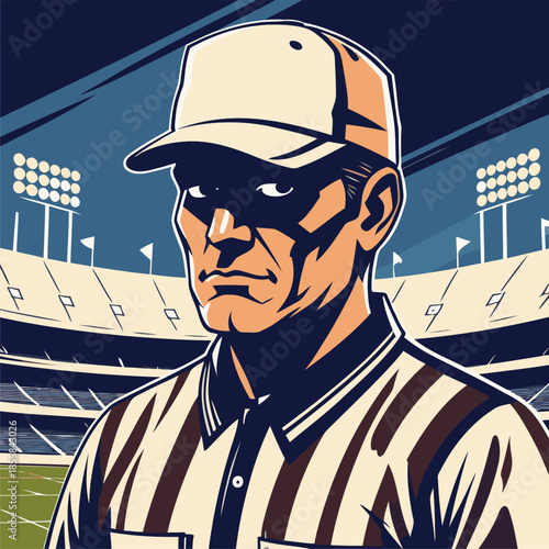vector illustration of an American football referee
