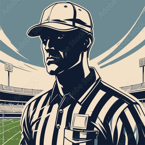 vector illustration of an American football referee
