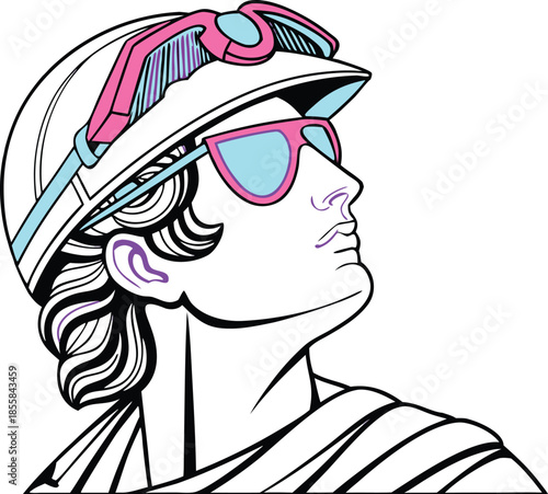 Stunning illustration of a man wearing sunglasses and a hat
