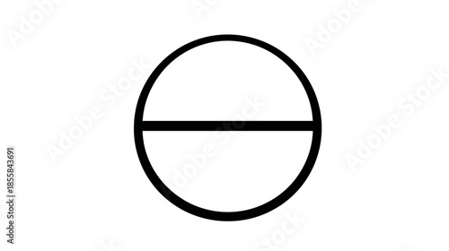 Minimalist black minus symbol in a circle, simple generic icon for user interface design, reduction, negative operations, and subtraction.