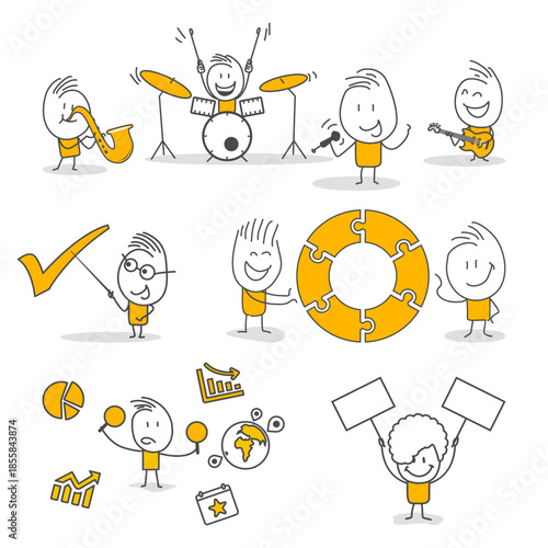 High motivation displayed by determined employees making strategic presentations with data and charts in a corporate office and professionals sharing visionary ideas.