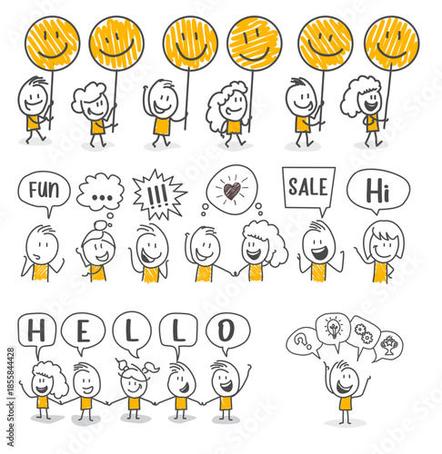 Creative moments where happy community members come together to share positive messages and imaginative ideas.