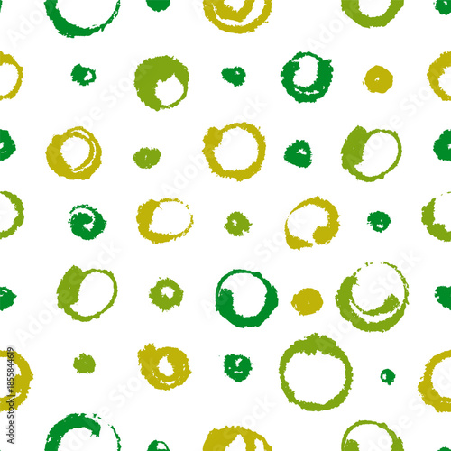 Crowded Green Circles and Dots Pattern on Blotting Paper