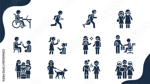 family silhouettes set