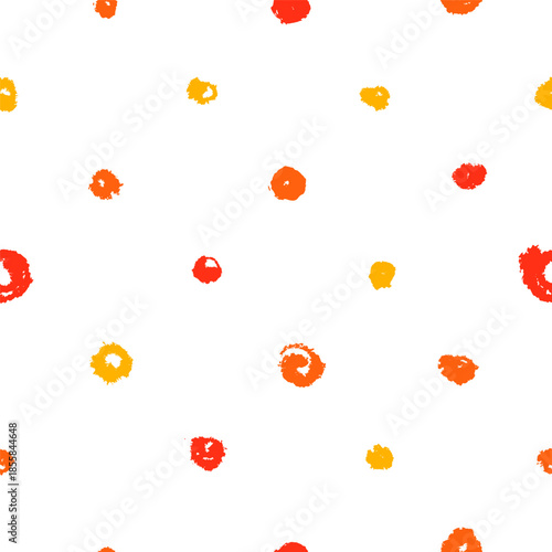 Red Hand Drawn Dots Pattern on Blotting Paper