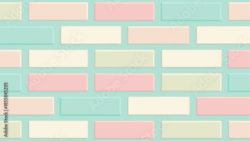 Pastel Brick Wall Pattern: A charming and colorful brick wall pattern, rendered in soft pastel shades, adds a touch of elegance and visual interest to any design.