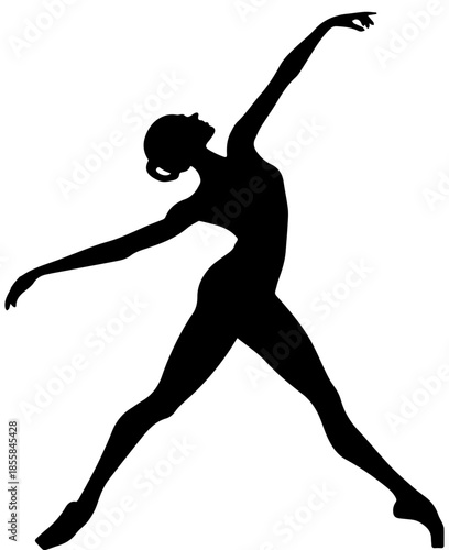 Silhouette of Ballerina Performing Graceful Dance Pose