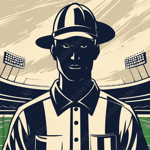 vector illustration of an American football referee